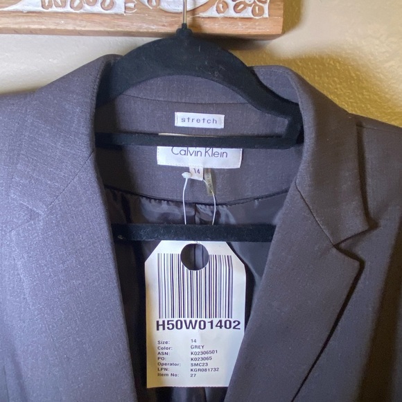 Women’s Calvin Klein Gray Suit Jacket Size 14 *NWT* - Picture 3 of 4